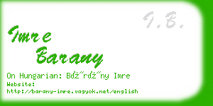 imre barany business card
